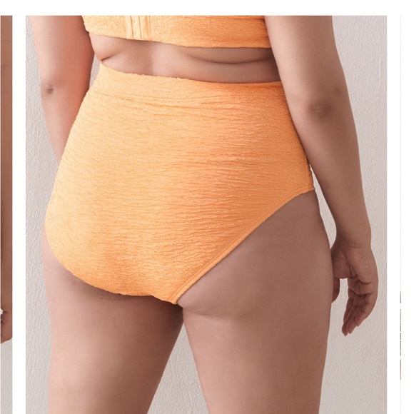 Addition Elle High Waist Textured Bikini Bottom w/ Buttons - Picture 2 of 7